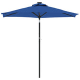 Vidaxl parasol met stalen paal 225x225x212 cm azuurblauw