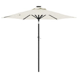 Parasol Vidaxx avec LED et mât en acier 225x225x212 cm blanc