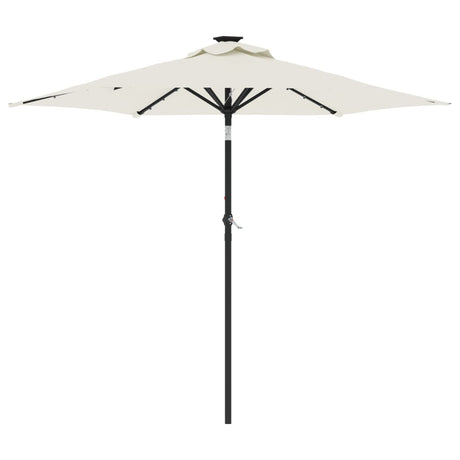 Parasol Vidaxx avec LED et mât en acier 225x225x212 cm blanc
