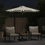 Parasol Vidaxx avec LED et mât en acier 225x225x212 cm blanc