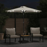 Vidaxl Parasol con LED e polo in acciaio 225x225x212 cm bianco