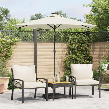 Parasol Vidaxx avec LED et mât en acier 225x225x212 cm blanc