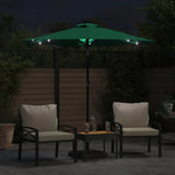 Vidaxl Parasol con LED e polo in acciaio 225x225x212 cm verde