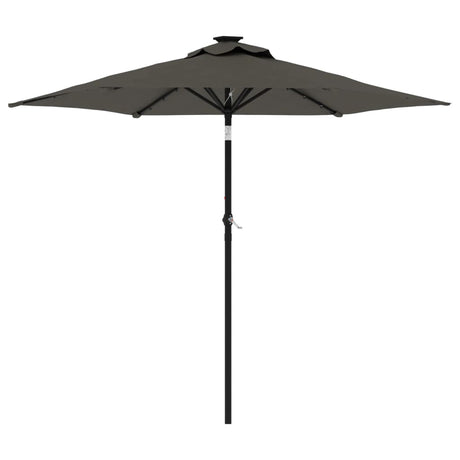 Parasol Vidaxx avec LED et mât en acier 225x225x212cm anthracite