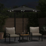 Parasol Vidaxx avec LED et mât en acier 225x225x212cm anthracite