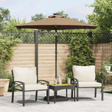 Parasol Vidaxx avec LED et mât en acier 225x225x212 cm taupe