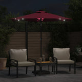 Parasol Vidaxx avec LED et mât en acier 225x225x212 cm bordeaux