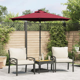 Parasol Vidaxx avec LED et mât en acier 225x225x212 cm bordeaux