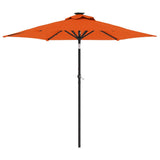Parasol Vidaxx avec LED et mât en acier 225x225x212 cm terre cuite