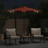 Parasol Vidaxx avec LED et mât en acier 225x225x212 cm terre cuite