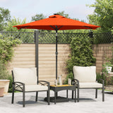 Parasol Vidaxx avec LED et mât en acier 225x225x212 cm terre cuite
