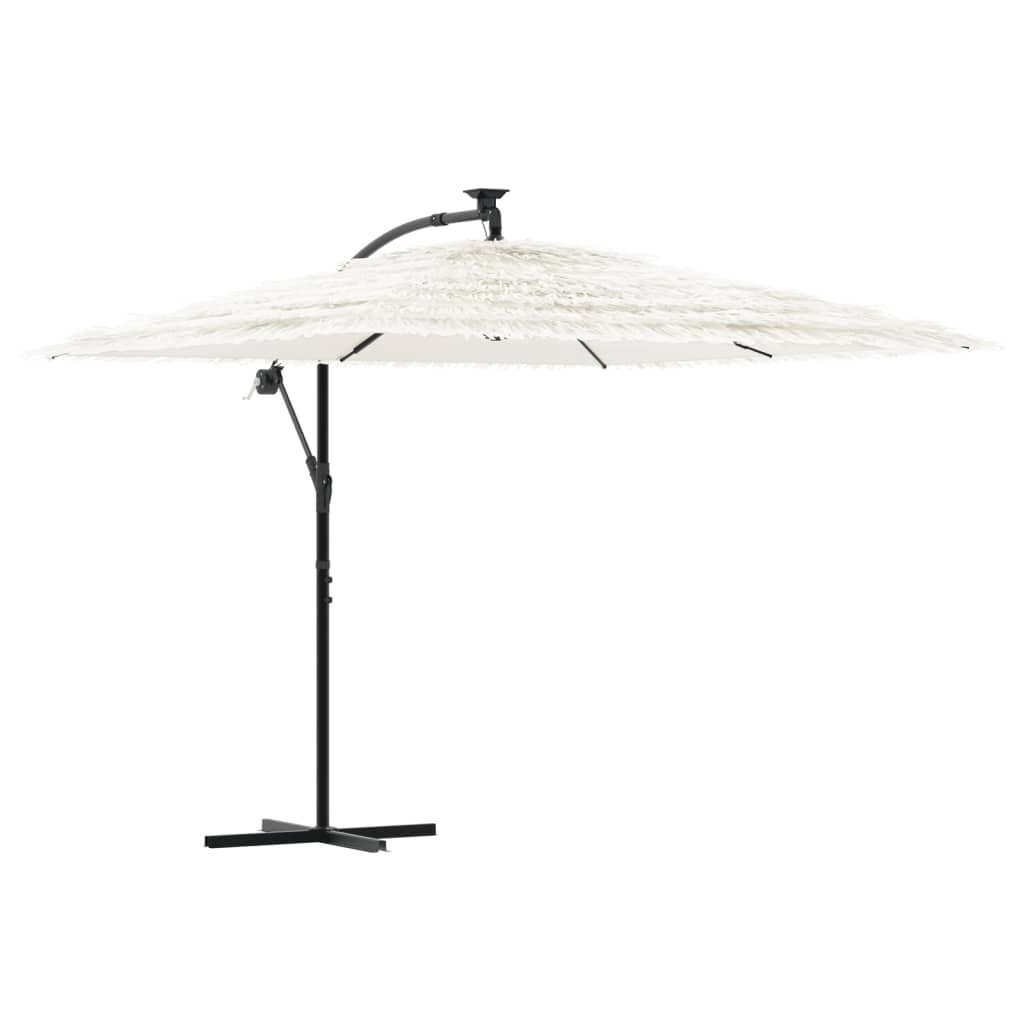 Vidaxl Parasol con polo in acciaio 269x269x235 cm bianco