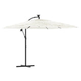 Vidaxl Parasol con polo in acciaio 269x269x235 cm bianco