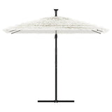 Vidaxl Parasol con polo in acciaio 269x269x235 cm bianco