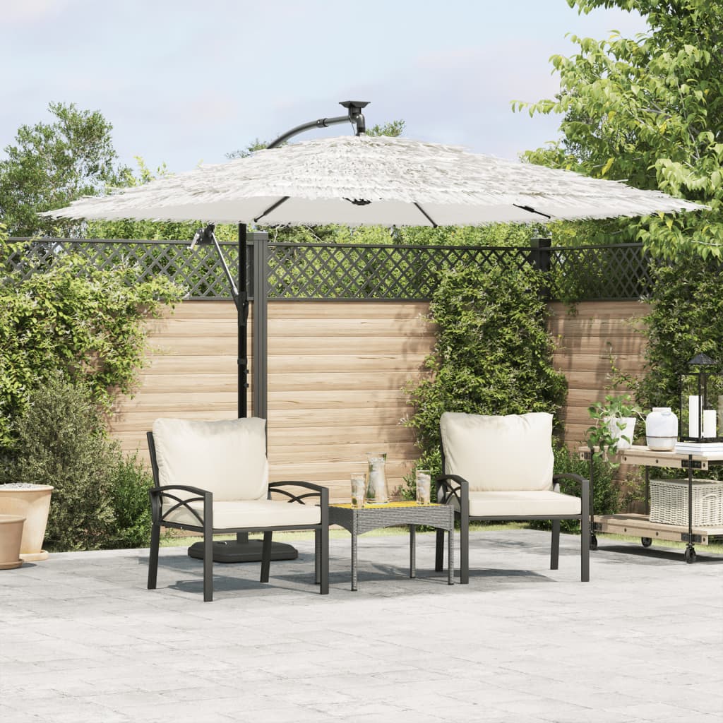 Vidaxl Parasol con polo in acciaio 269x269x235 cm bianco