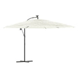 Vidaxl Parasol med stålstång 290x290x238 cm vit