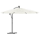 Parasol VidaXL avec mât en acier 290x290x238 cm blanc
