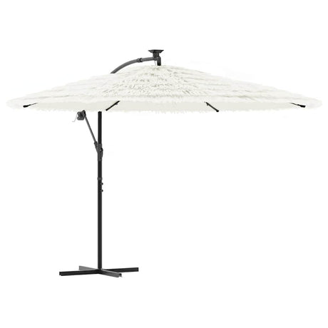 Parasol VidaXL avec mât en acier 290x290x238 cm blanc
