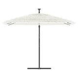 Vidaxl Parasol z jeklenim drogom 290x290x238 cm bela