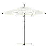 Parasol VidaXL avec mât en acier 290x290x238 cm blanc