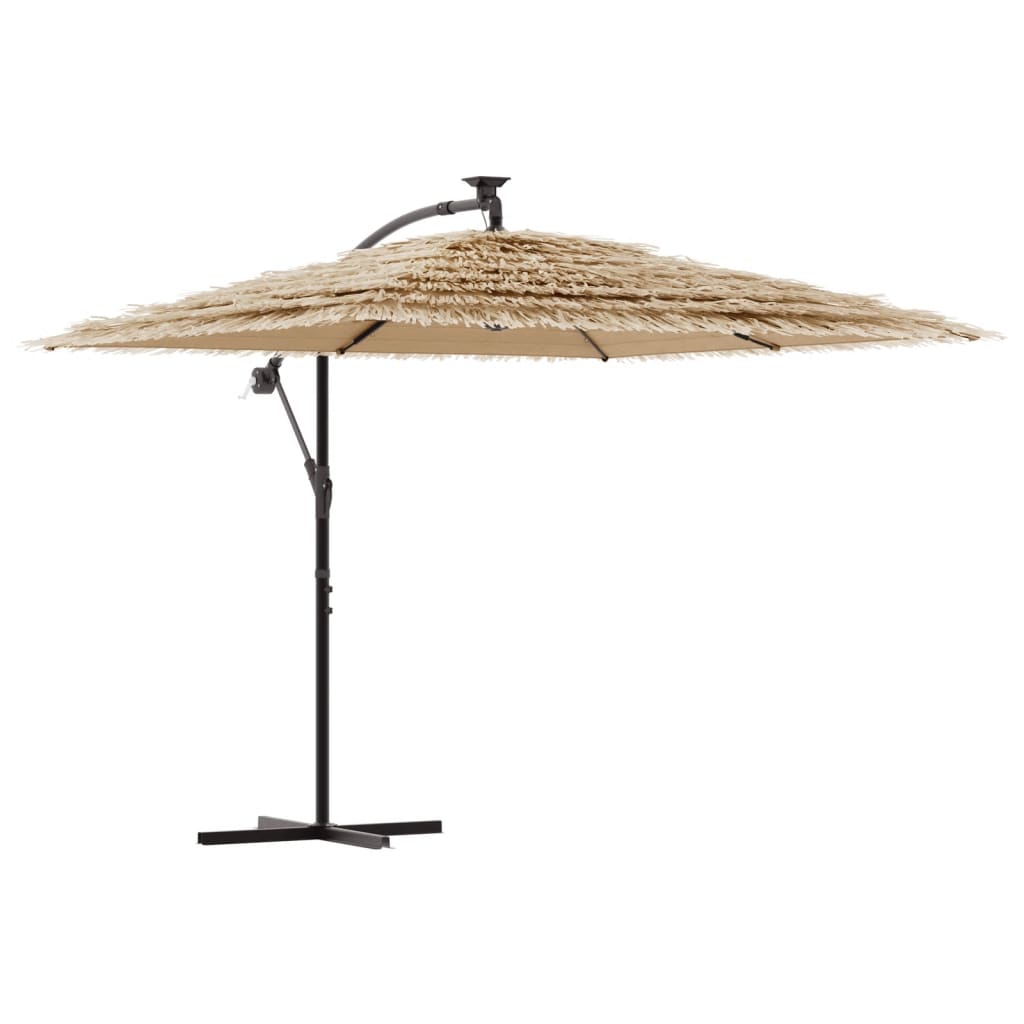 Vidaxl parasol s LED a ocelový pól 246x246x230 cm hnědá