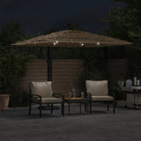 Parasol Vidaxx avec LED et mât en acier 246x246x230 cm marron