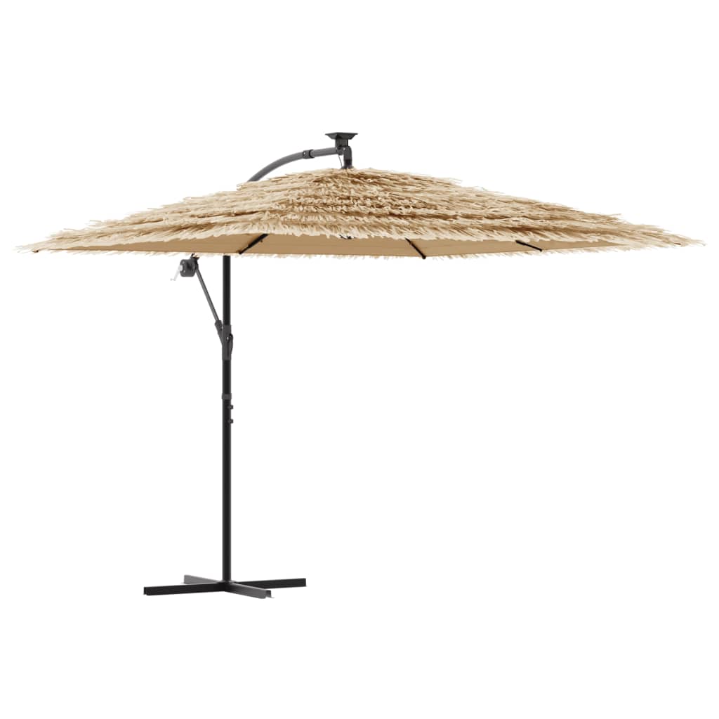 Parasol Vidaxx avec LED et mât en acier 269x269x235 cm marron