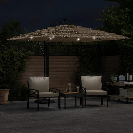 Parasol Vidaxx avec LED et mât en acier 269x269x235 cm marron