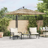 Parasol Vidaxx avec LED et mât en acier 269x269x235 cm marron