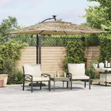 Vidaxl Parasol con LED e palo in acciaio 269x269x235 cm marrone