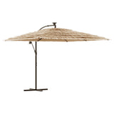 Parasol vidaxl avec LED et poteau en acier 290x290x238 cm brun