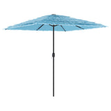 Vidaxl Parasol con polo in acciaio 248x248x248 cm blu