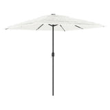 Vidaxl Parasol z jeklenim drogom 248x248x248 cm bela