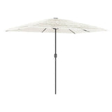 Vidaxl Parasol z jeklenim drogom 300x200x250 cm bela