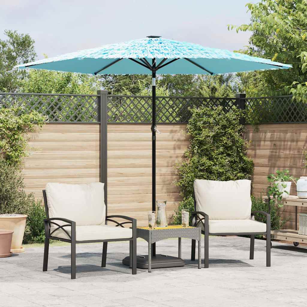Parasol VidaXL avec mât en acier 268x268x226 cm bleu