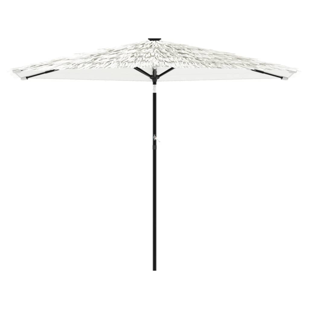 Vidaxl Parasol z jeklenim drogom 288x288x225 cm bela