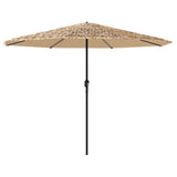 Vidaxl parasol s ocelovým pólem 388x388x248 cm hnědá