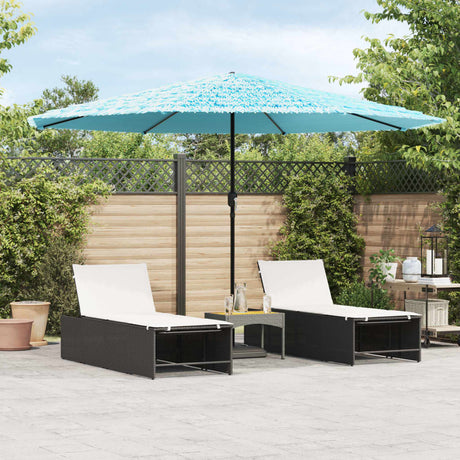 Parasol VidaXL avec mât en acier 388x388x248 cm bleu
