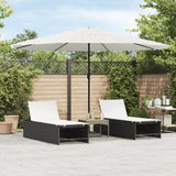 Parasol Vidaxl con poste de acero 388x388x248 cm blanco