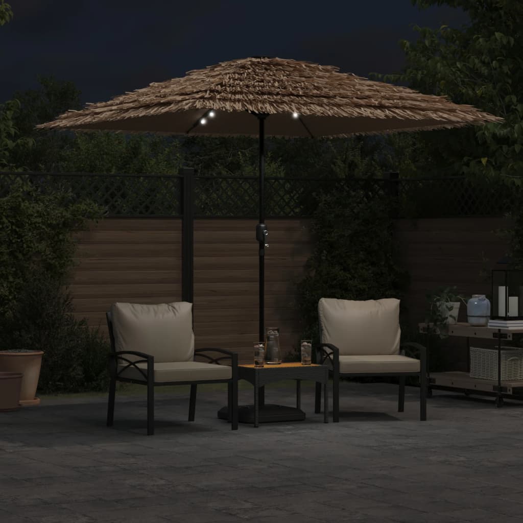 Parasol Vidaxx avec LED et mât en acier 248x248x248 cm marron