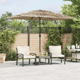 Parasol Vidaxl avec LED et poteau en acier 248x248x248 cm brun