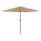 Parasol Vidaxl con LED y polo de acero 300x200x250 cm de marrón