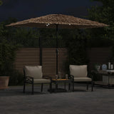 Parasol Vidaxx avec LED et mât en acier 300x200x250 cm marron