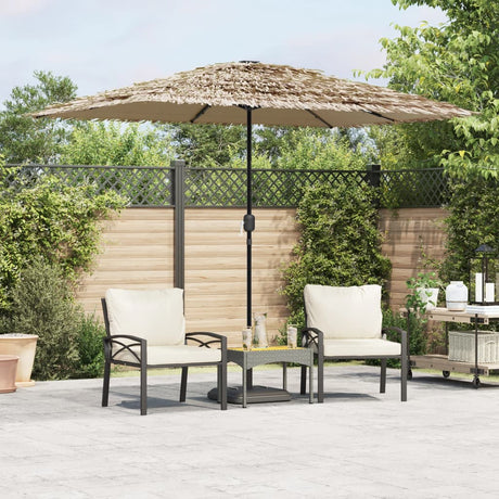 Parasol Vidaxx avec LED et mât en acier 300x200x250 cm marron