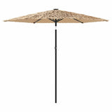 Vidaxl Parasol z LED in jeklenimi palicami 223x223x213 cm rjava