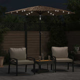 Parasol Vidaxx avec LED et mât en acier 223x223x213 cm marron