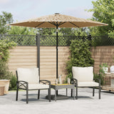 Vidaxl parasol met led's en stalen paal 268x268x226 cm bruin