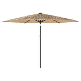 Parasol Vidaxx avec LED et mât en acier 288x288x225 cm marron