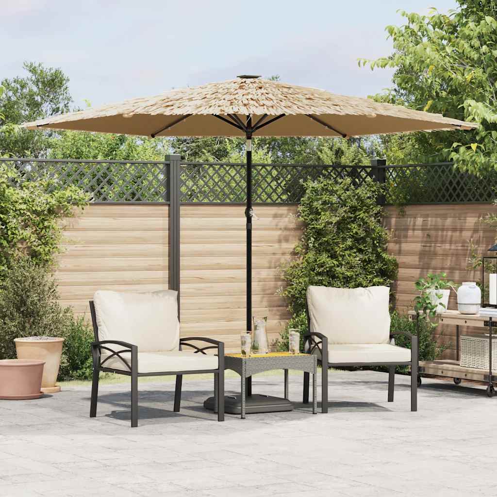 Parasol Vidaxx avec LED et mât en acier 288x288x225 cm marron