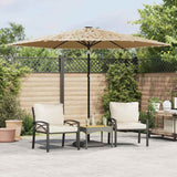 Parasol Vidaxx avec LED et mât en acier 288x288x225 cm marron
